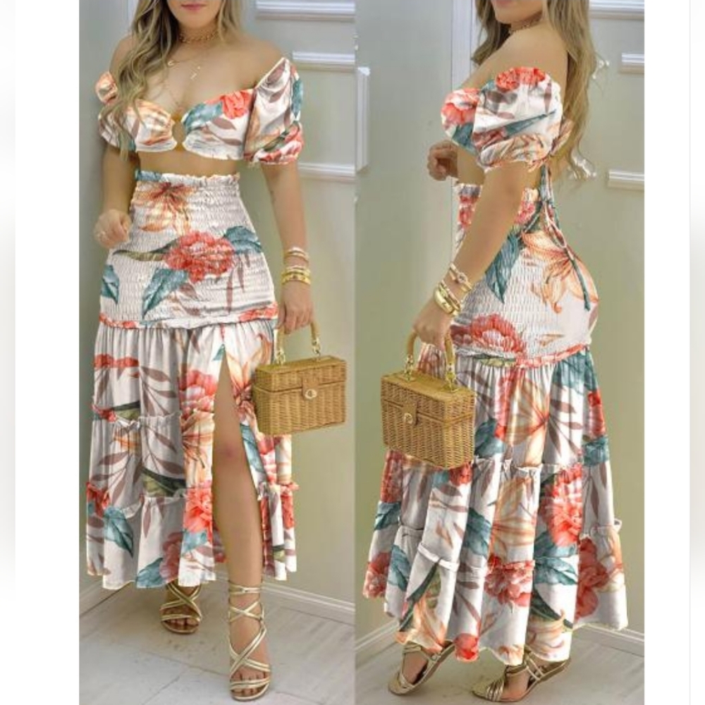 Floral skirt & top set
